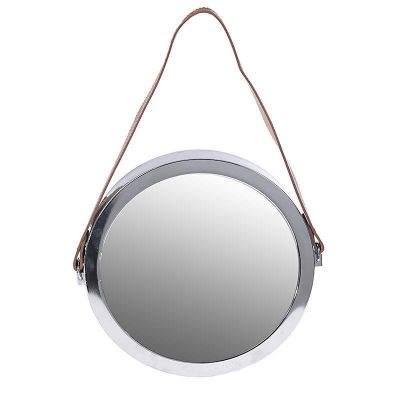 Lustro Loft na pasku 30 cm srebrne - Inart