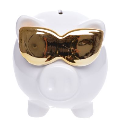 Moneybox Pig Sunglasses biała  