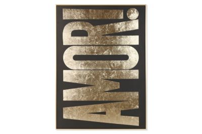 Obraz Amor czarny złoty 103 x 143 cm