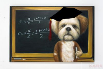 Obraz olejny Teacher Dog 80x120  - Kare Design