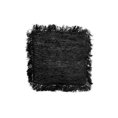 Poduszka Boho z rafii czarna 40cm - Bazar Bizar