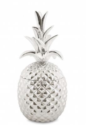 Pojemnik dekoracyjny Pineapple Ananas 23 cm srebrny 