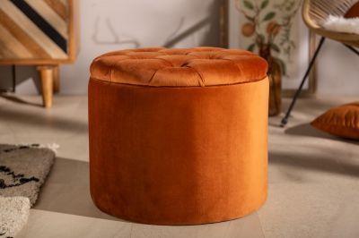 Puf Modern Barock aksamitny ze schowkiem kolor rdzy - Invicta Interior
