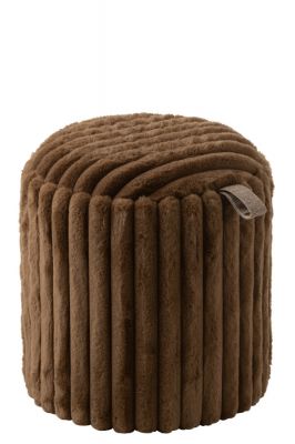 Puf Soft Rib brązowy okrągły
