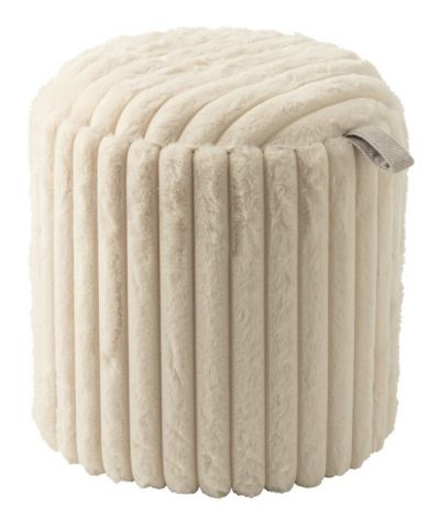 Puf Soft Rib ecru okrągły