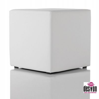 Pufa Cube white 1  - Invicta Interior