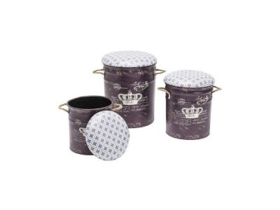 Pufy Royal zestaw 3 szt  - Kare Design