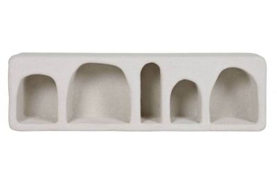 Regał ścienny owalny Cement biały ivory 100 cm