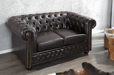 Sofa Chesterfield Oxford 2 coffee  - Invicta Interior