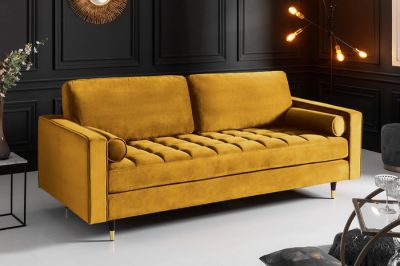 Sofa Cozy Velvet aksamitna musztardowa
