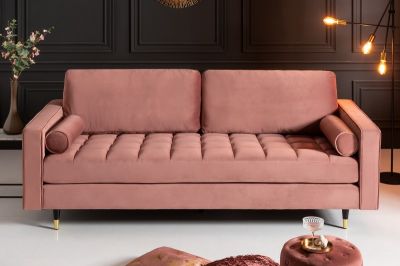 Sofa Cozy Velvet aksamitna różowa - Invicta Interior