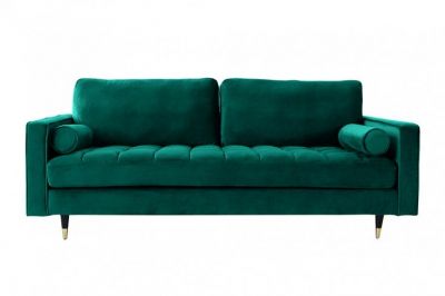 Sofa Cozy Velvet aksamitna zielony szmaragdowy - Invicta Interior