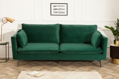 Sofa Famous zielona aksamitna - Invicta Interior
