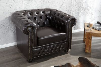 Sofa Fotel Chesterfield Oxford 1 coffee  - Invicta Interior
