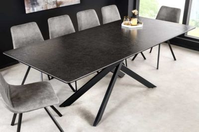 Stół Alpine rozkładany 160-200 cm ceramiczny marmur antracytowy - Invicta Interior