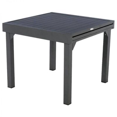 Stół ogrodowy aluminiowy rozkładany 90-180 cm grafitowy antracytowy