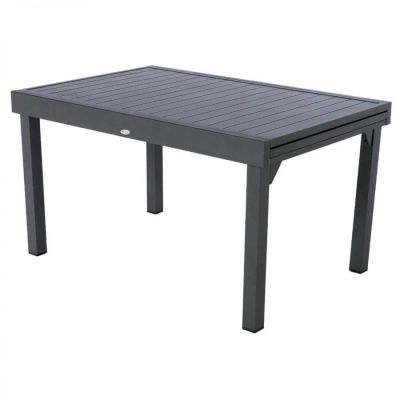 Stół ogrodowy aluminiowy rozkładany 135-270 cm grafitowy antracytowy - Atmosphera