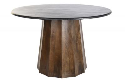 Stół okrągły 120 cm drewno mango czarny blat - Item International
