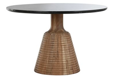 Stół okrągły drewniany Modern z czarnym marmurowym blatem - Item International