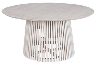 Stół okrągły Scandi z lamelami 150 cm biały - Item International