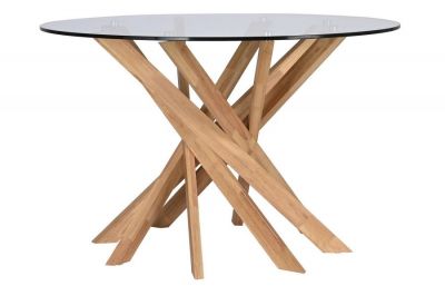 Stół Sticks okrągły 120 cm drewno orzech - Item International