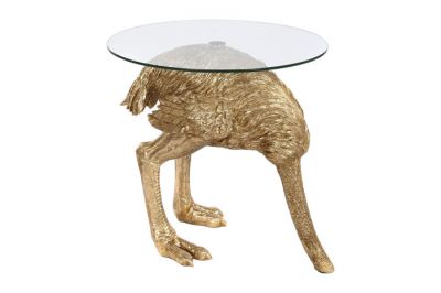 Stolik kawowy Struś złoty
