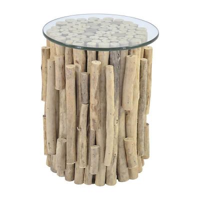 Stolik Flint Stone Driftwood Compact round   - Inart