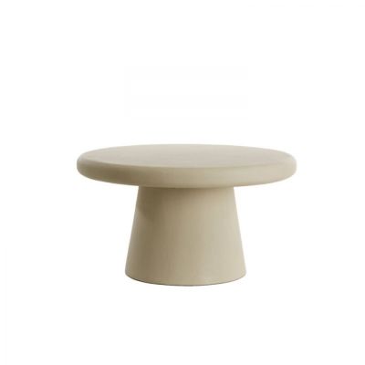 Stolik Japandi okrągły biały beżowy 70 cm - Light & Living