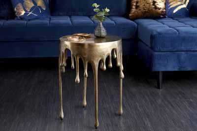 Stolik Liquid Line złote krople design - Invicta Interior