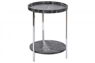 Stolik pomocniczy Marmur czarny z 2 blatami  - Item International