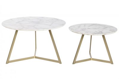 Stoliki 2 szt marmur jasny modern  - Item International