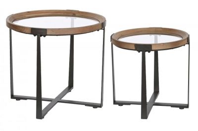 Stoliki drewniane Transparent zestaw 2 szt - Item International
