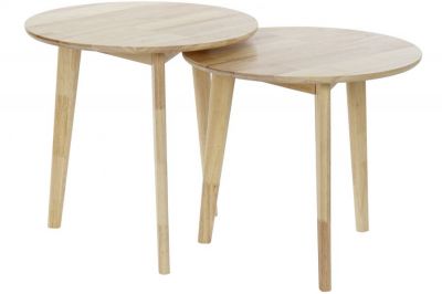 Stoliki z drewna kauczukowego 2 szt - Item International