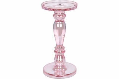 Świecznik Crystal glamour różowy 23 cm