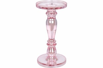 Świecznik Crystal glamour różowy 23 cm