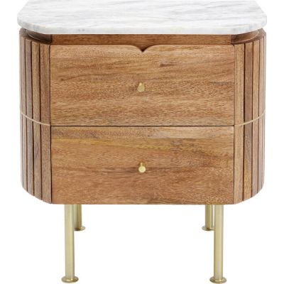 Szafka nocna drewniana Grace z marmurowym blatem - Kare Design