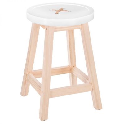 Taboret Guzik biały