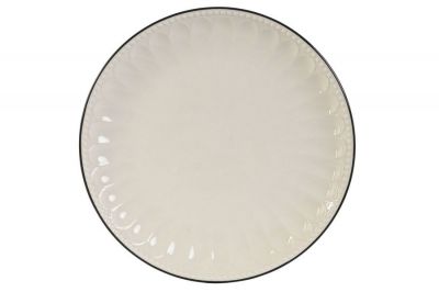 Talerz retro biały z lamówką 26,5 cm 