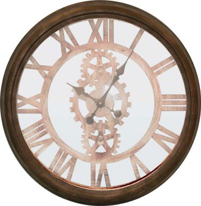 Zegar Clock Machine brązowy 