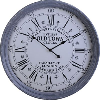Zegar ścienny Old Town vintage szary  