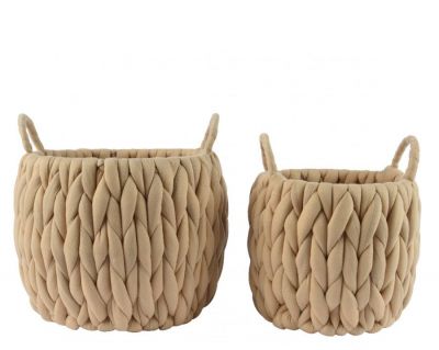 Zestaw koszy plecionych beige - Kaemingk