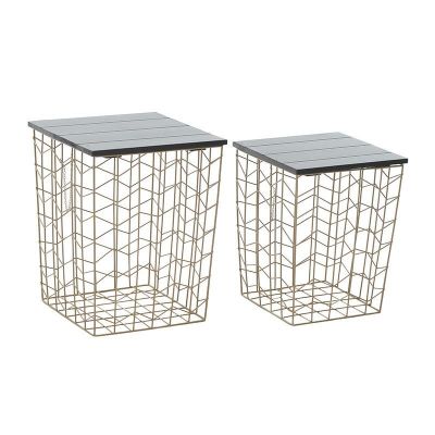 Stoliki Wire Zigzag zestaw 2 sztuki  - Inart