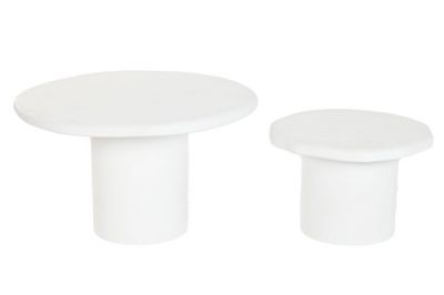 Zestaw stolików kawowych Cement Santorini białe 