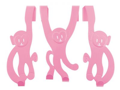 Wieszaki Monkey różowe zestaw 