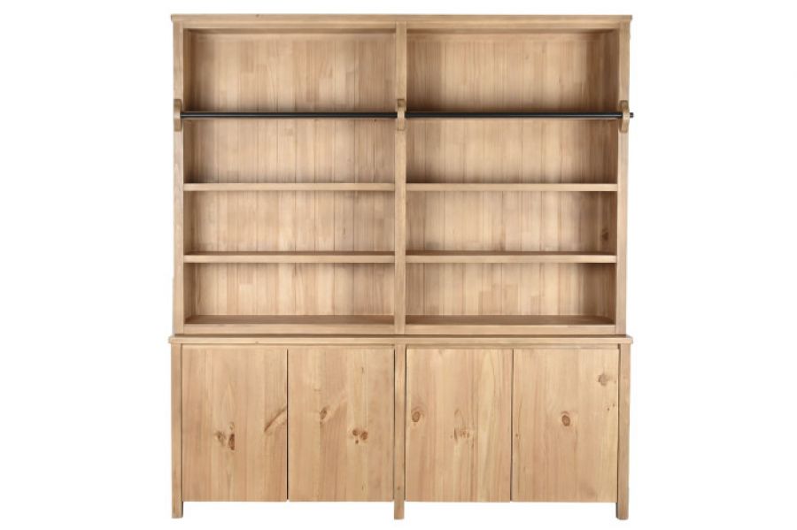 Biblioteczka loftowa regał drewniany z drabiną 220 cm