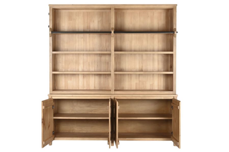 Biblioteczka loftowa regał drewniany z drabiną 220 cm