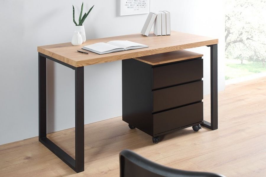 Biurko Black Desk kolor dębu 60 cm - Invicta Interior