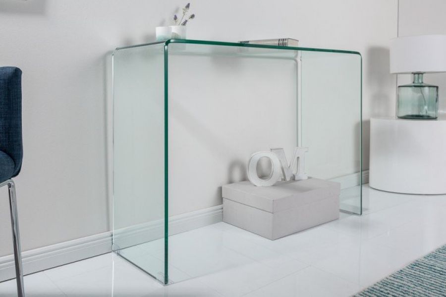 Biurko Clear Club 100 cm szklane  - Invicta Interior