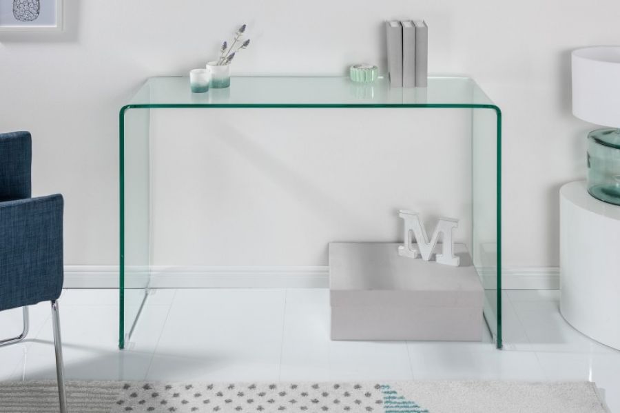 Biurko Clear Club 100 cm szklane  - Invicta Interior