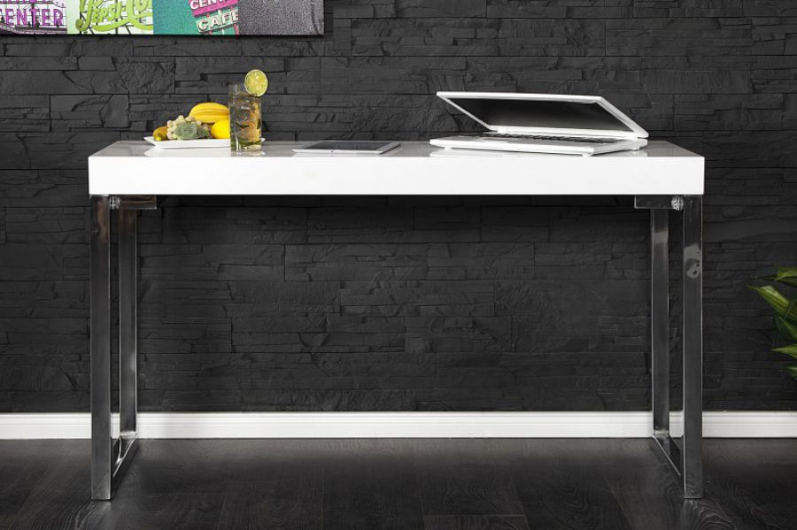 Biurko Konsola Feminiti White Desk 120 białe lakierowane  - Invicta Interior